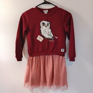 H&M Harry Potter Dress Size 7-8 Red Girls Owl